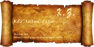 Köteles Zita névjegykártya