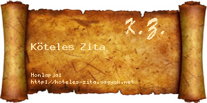 Köteles Zita névjegykártya