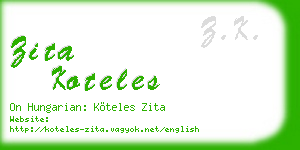 zita koteles business card